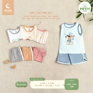 Bộ MOON Sát Nách Bé Trai, Bé Gái Hoạ Tiết Đơn Giản Dễ Thương BL202407