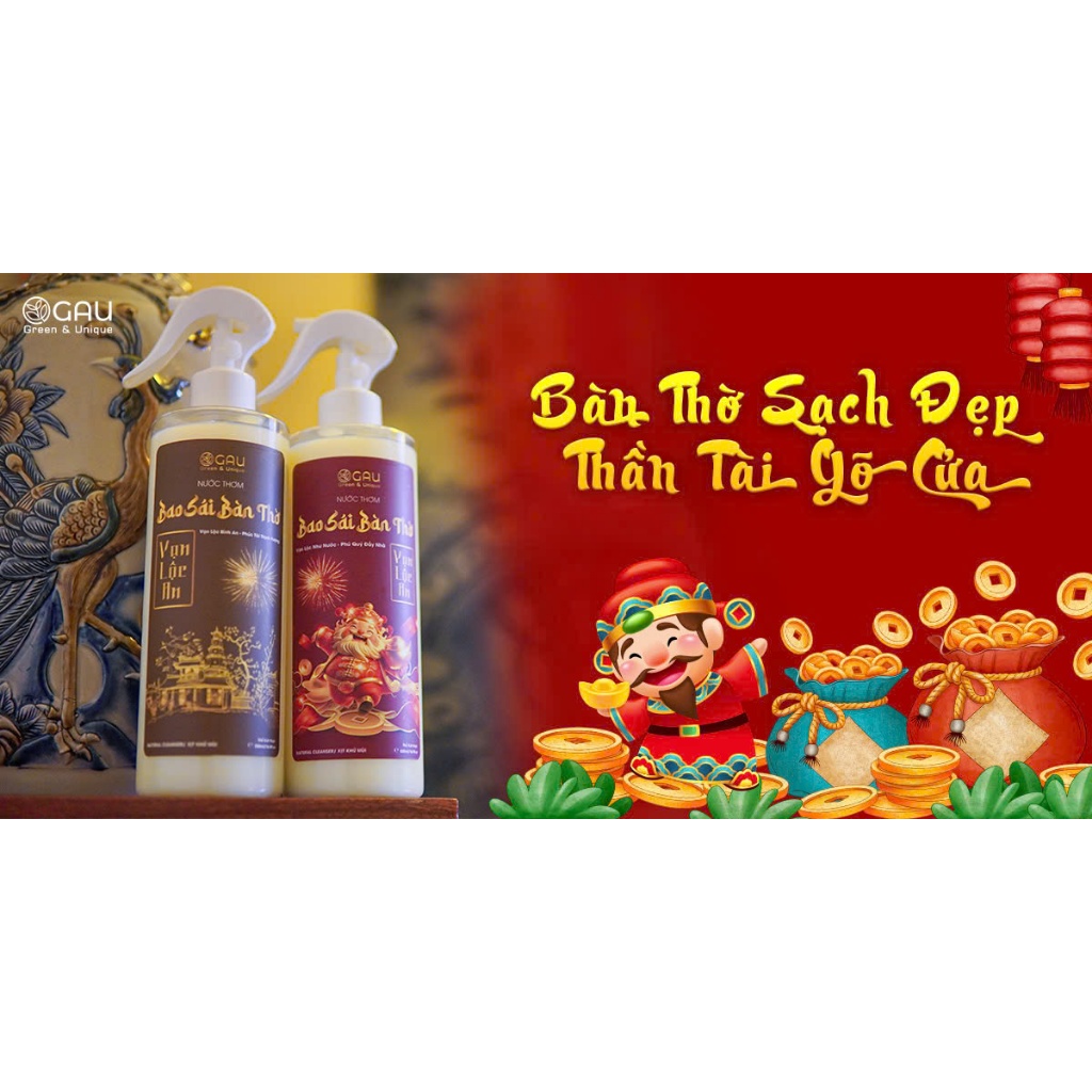 Nước Thơm lau dọn Bàn Thờ Cao Cấp Vạn Lộc An Vạn Lộc Bình An - Phúc Tài Thịnh Vượng 500ml