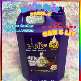 NƯỚC GIẶT XÃ Paris can 5 lít hương 72H TÍCH HỢP MỀM VẢI KHÔNG GÂY DỊ ỨNG