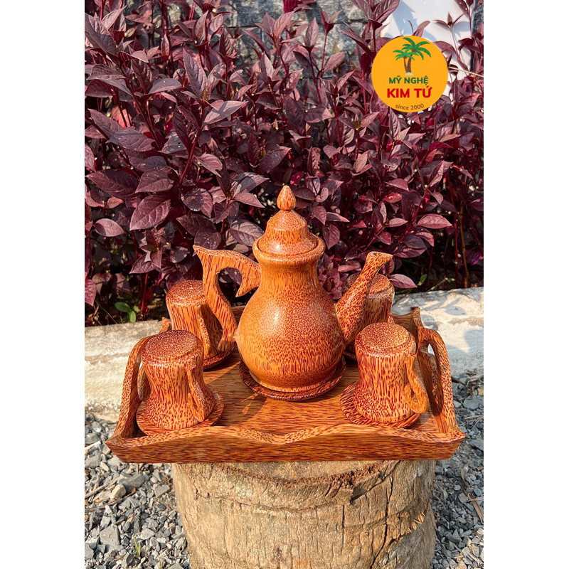 Bộ Bình Trà Lớn Khay Mẫu Chữ Nhật 4 ly & 6 Ly Phù Hợp Trà Đạo, Trang Trí Bàn Trà, Thiết Kế Sang Trọng, Dùng Biếu Tặng
