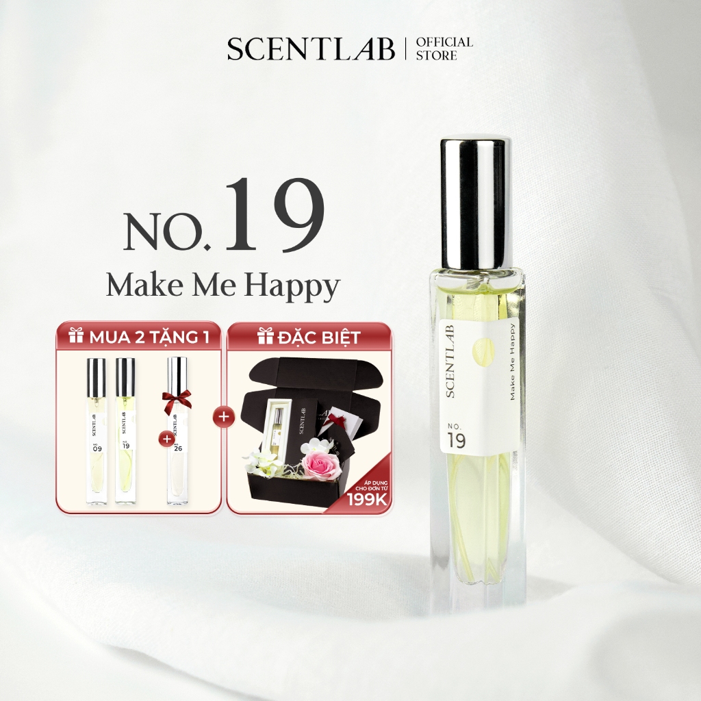 Ảnh Nước hoa nữ SCENTLAB No.19 hương trái cây mix hoa Make Me Happy tinh dầu thơm lâu lưu hương 8h tiểu thư mini 10ml 1