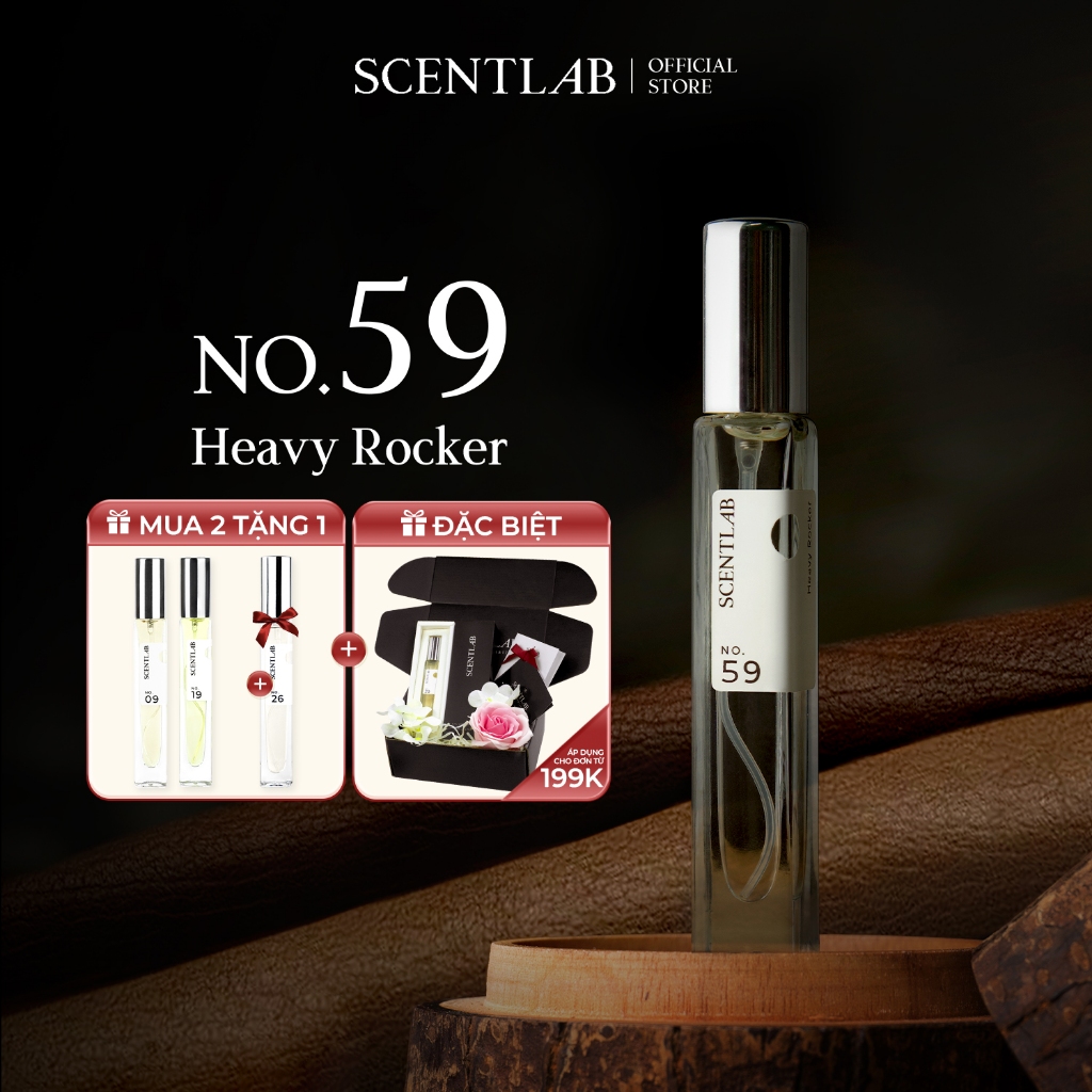 Ảnh Nước hoa nam SCENTLAB No.59 Heavy Rocker Man tinh dầu thơm lâu, lưu hương 8h mini 10ml, mùi hương phong trần, nam tính 1