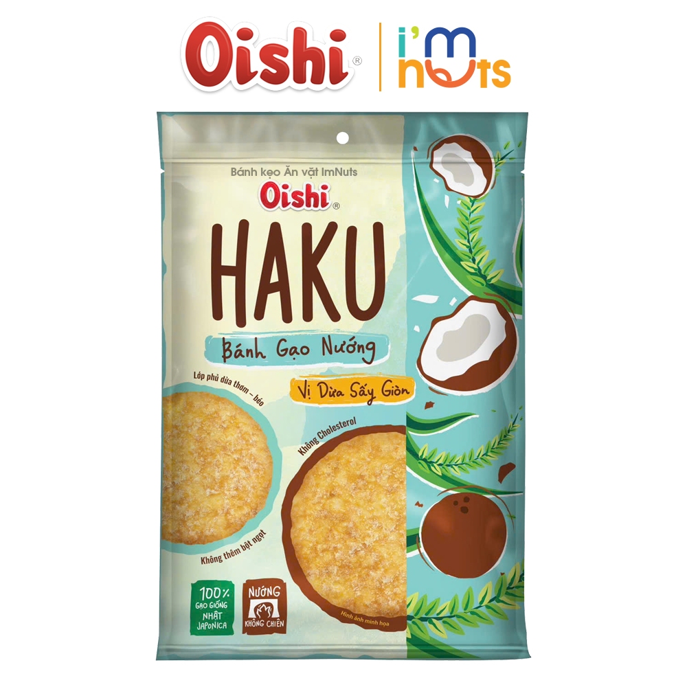Snack Bánh Gạo Nướng Haku Oishi Đủ Vị Dạng Túi Tiện Lợi
