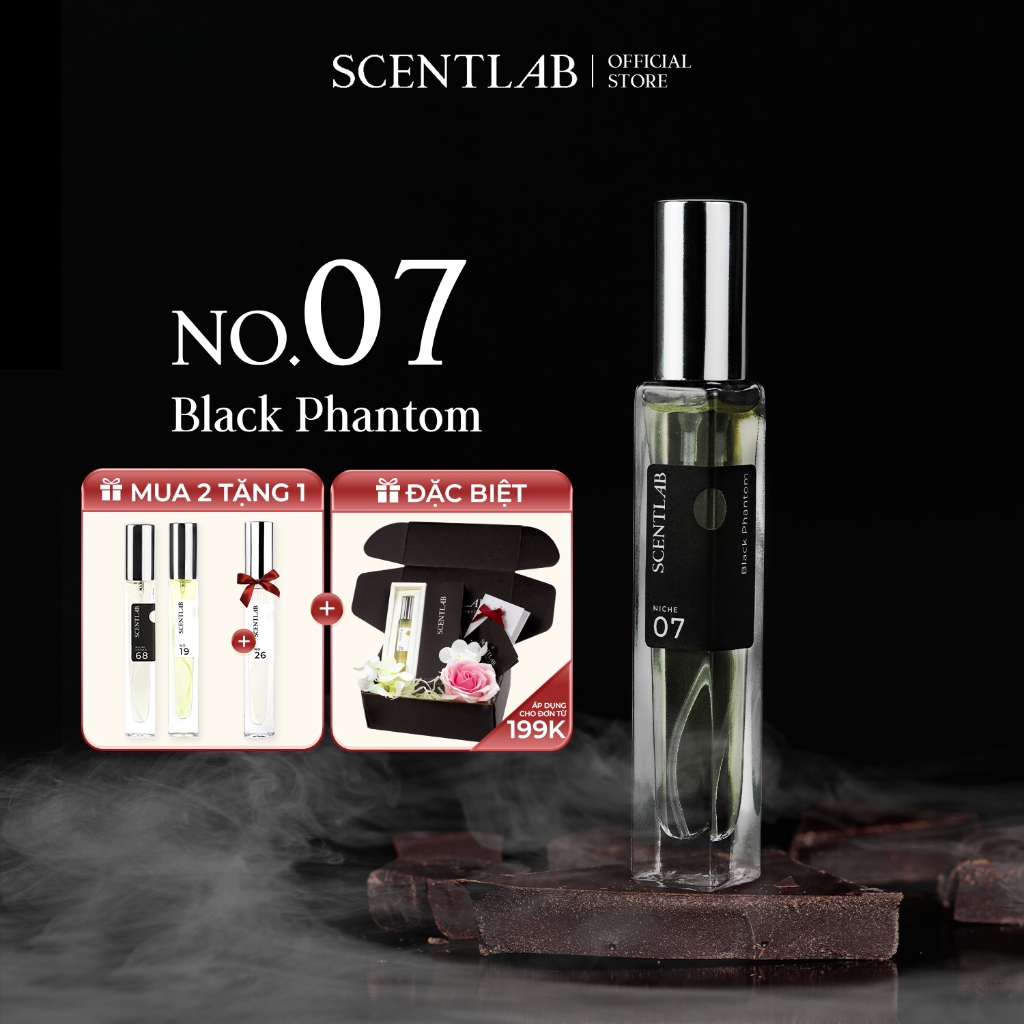 Ảnh Nước hoa unisex SCENTLAB No.07 quyến rũ Black Phantom Niche tinh dầu thơm lâu, lưu hương 10h bí ẩn, gợi cảm mini 10ml 1