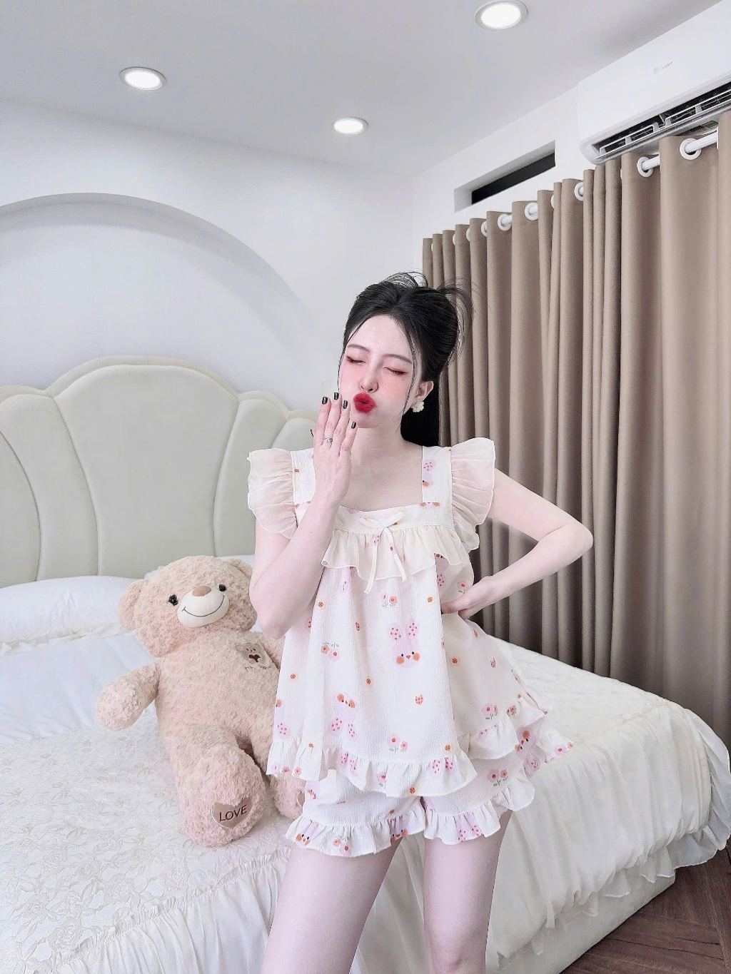 Ảnh Đồ Mặc Nhà Nữ SOJUN Bộ Xốp Cánh Tiên Tay Tơ Ánh 45-65KG 2