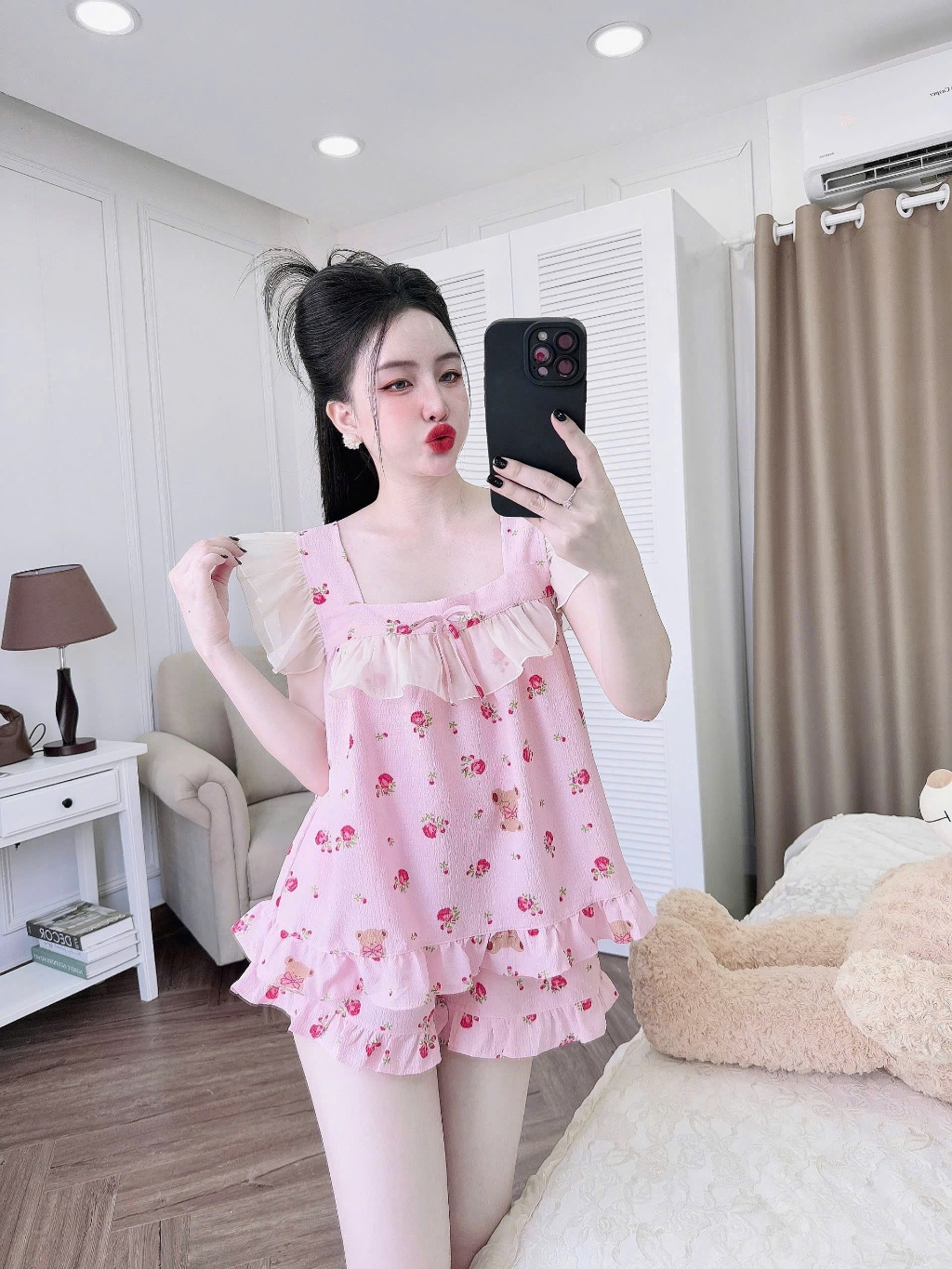 Ảnh Đồ Mặc Nhà Nữ SOJUN Bộ Xốp Cánh Tiên Tay Tơ Ánh 45-65KG 3