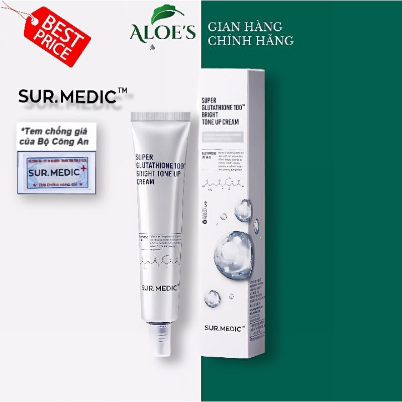 Kem dng trng da Nng Tng Sur.Medic+ Super Glutathione 100 Bright Tone  Up Cream 40ml | Shopee Vit Nam
