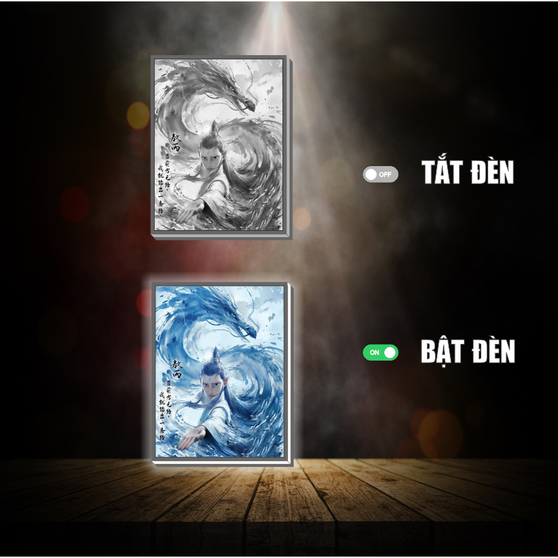 Tranh đèn led 3D đổi màu Natra - Tranh đèn led 3D ANIME trang trí bàn làm việc, đèn ngủ