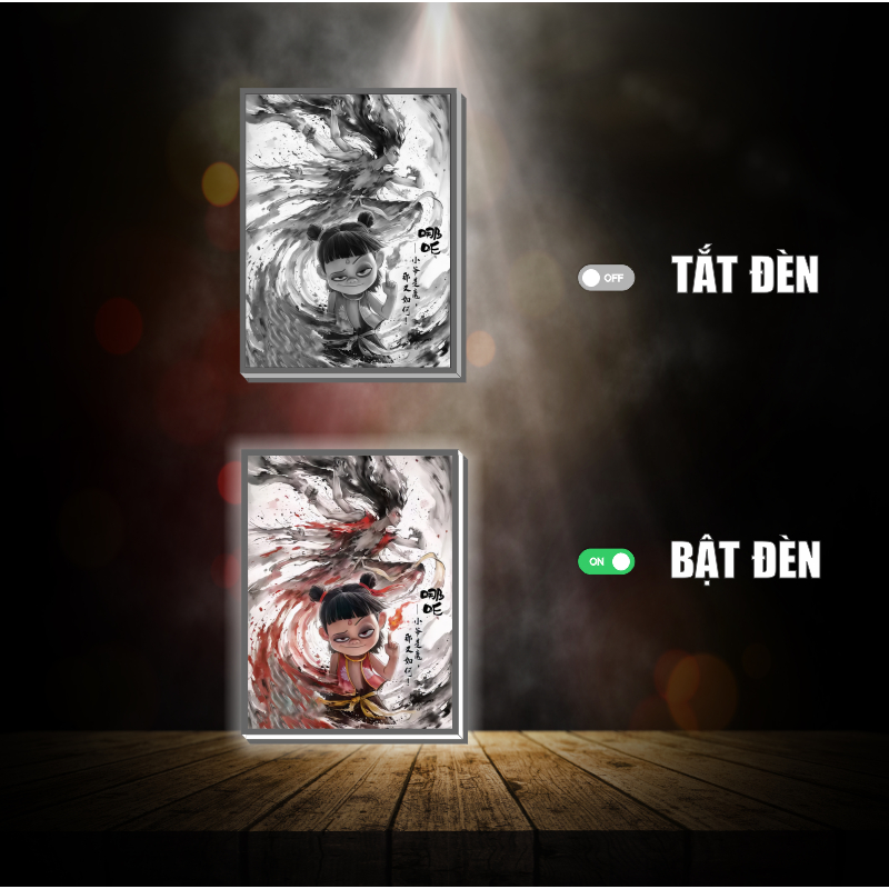 Tranh đèn led 3D đổi màu Natra - Tranh đèn led 3D ANIME trang trí bàn làm việc, đèn ngủ