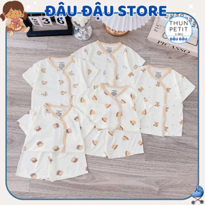Combo 2/3 bộ cộc tay cho bé sơ sinh chất thun lạnh kem mềm mịn thoáng mát cho bé trai gái 0-9 tháng CL11 Đậu Đậu Store