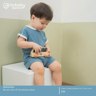 BuBaby Bộ sát nách cổ tròn Bambus Gami cao cấp cho bé trai và bé gái BBB140406