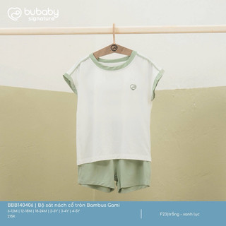 BuBaby Bộ sát nách cổ tròn Bambus Gami cao cấp cho bé trai và bé gái BBB140406