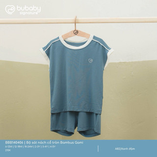 BuBaby Bộ sát nách cổ tròn Bambus Gami cao cấp cho bé trai và bé gái BBB140406