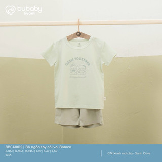 BuBaby Bộ ngắn tay cài vai Bamco cao cấp cho bé trai và bé gái BBC130112