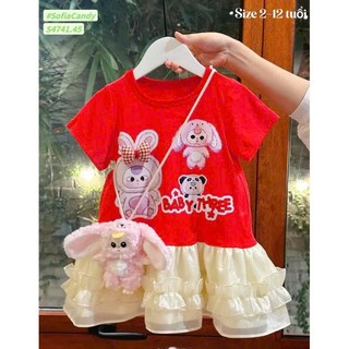 V15 Váy bé gái baby three bánh bèo hot hit size 10-30kg, đầm bé gái cộc tay  mùa hè