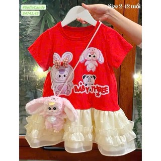 V15 Váy bé gái baby three bánh bèo hot hit size 10-30kg, đầm bé gái cộc tay  mùa hè