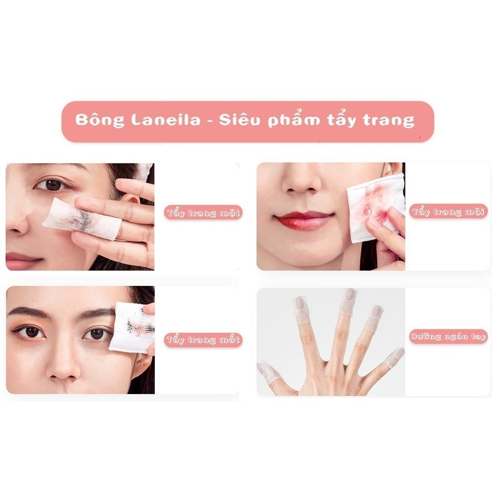 Bông tẩy trang LANEILA (LAMEILA) ⛔222miếng/túi ⛔