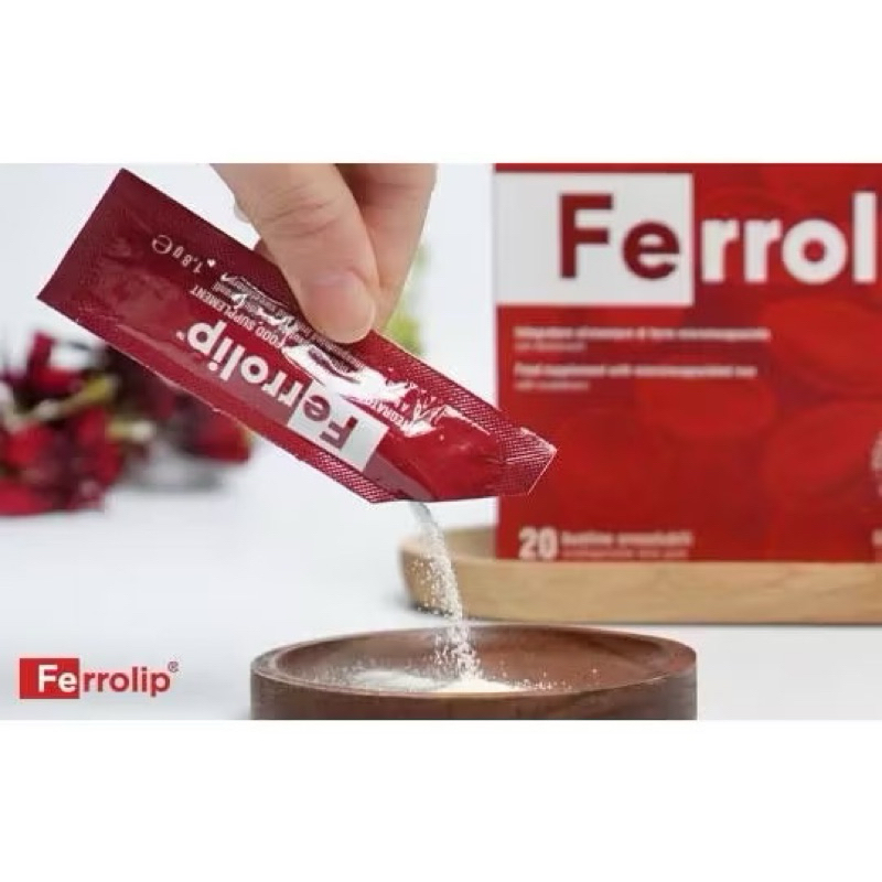 Sắt Sinh Học Ferrolip - Bổ Sung Sắt Cho Cơ Thể, Giảm Nguy Cơ Thiếu Máu Do Thiếu Sắt (Hộp 20 Gói)