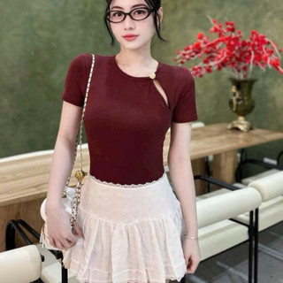 Áo thun Khoét Giọt Lê Cúc Đồng Nữ Thời Trang
