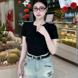Áo Cổ TRỤ Khuy Cổ Tròn Nữ Wonmen ÔM BODY