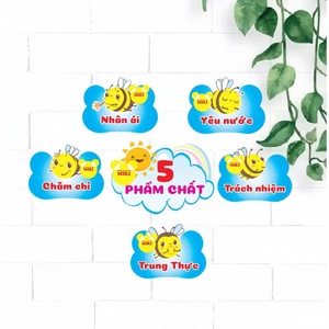 5 PHẨM CHẤT MẪU CHÚ ONG ( trang trí lớp )