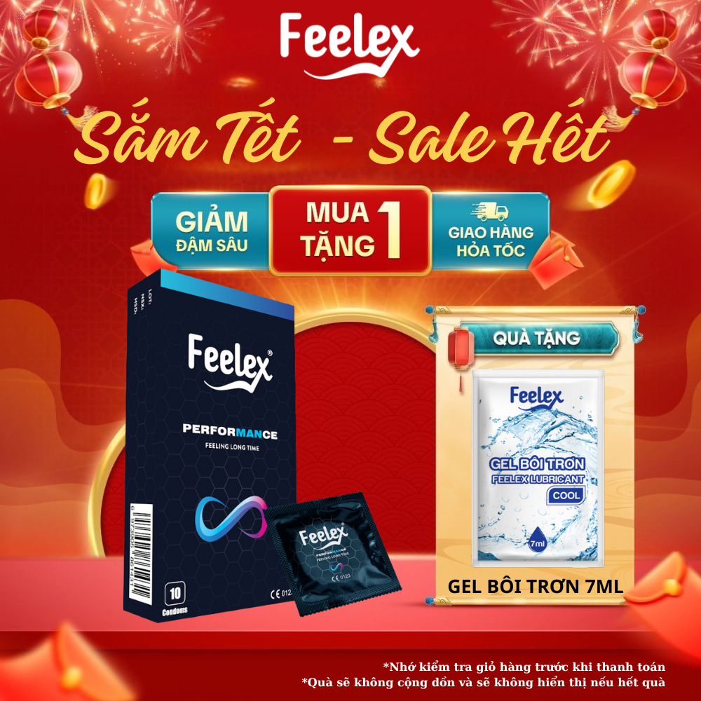 Bao cao su Feelex Performance siêu mỏng, siêu mát, hương vani, socola ...