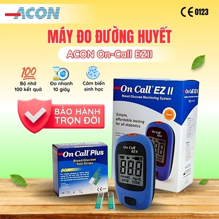 Máy đo đường huyết ACON On-Call EZII - Đo nhanh trong 10S Bảo hành trọn đời