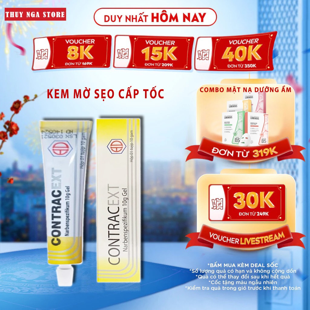 Gel cải thiện sẹo, sẹo lõm, sẹo thâm Contracext tuýp 10mg giảm và mờ sẹo Nga Beauty
