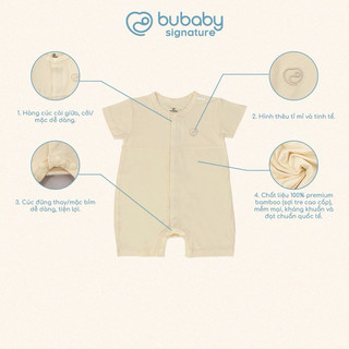 BuBaby Body đùi ngắn tay cài giữa cao cấp cho bé trai và bé gái BBB230205