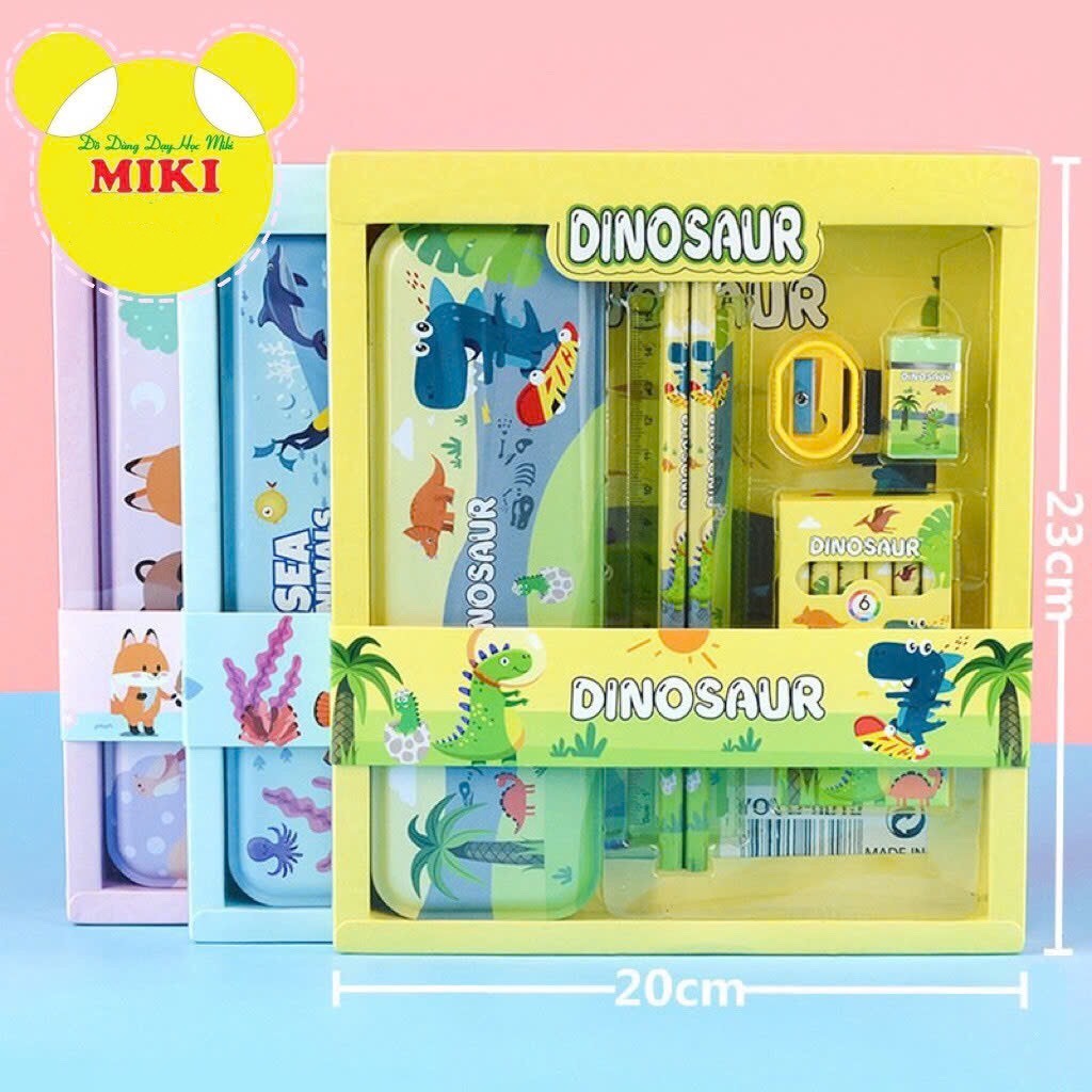 Set 7 món dụng cụ học tập cho bé MẪU MỚI ( giao mẫu ngẫu nhiên ) đồ dùng dạy học MIKI
