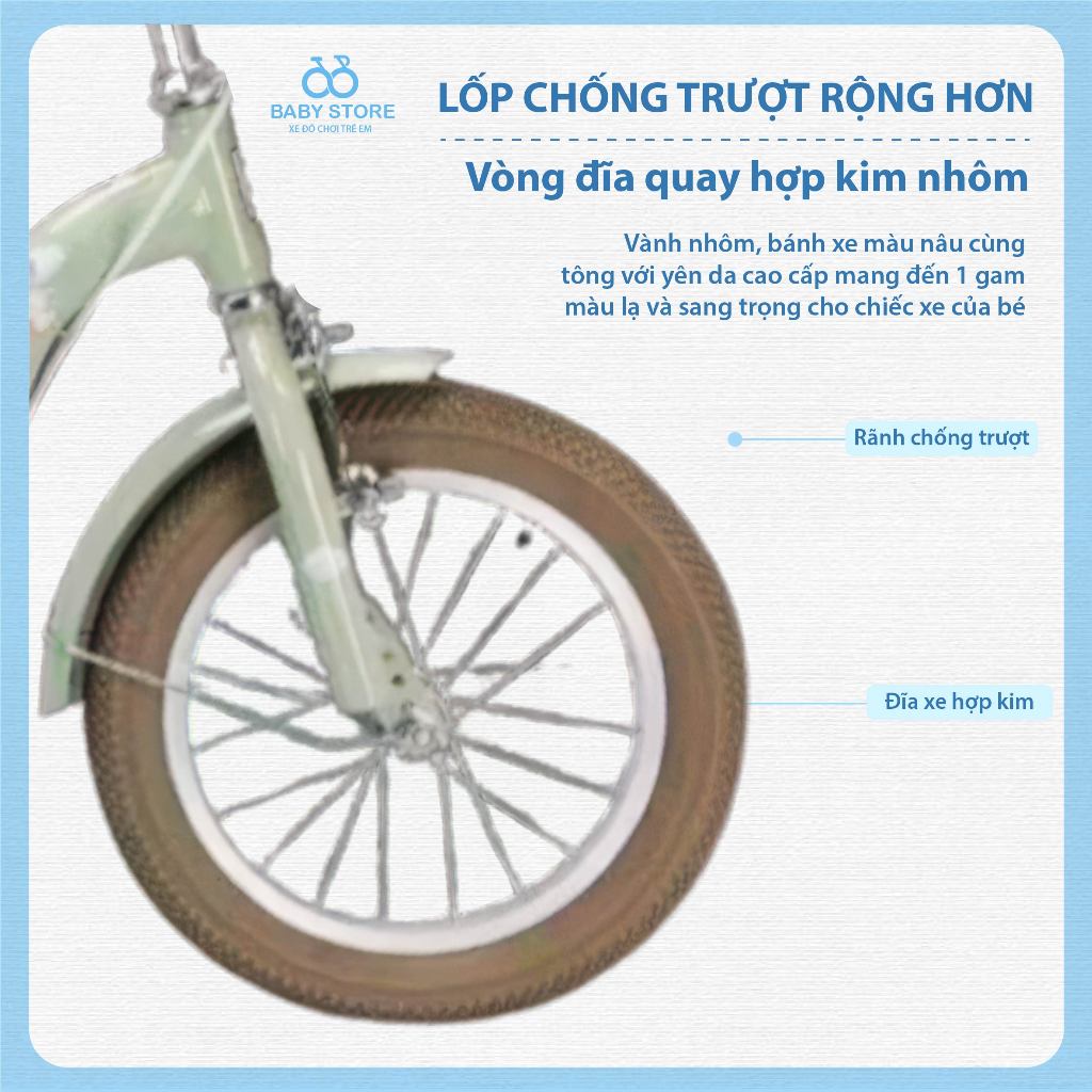 Xe đạp cho bé. Xe đạp Xaming nữ 1 khung Mẫu Mới 2024 giỏ mây size 12-20 cho bé gái BABY STORE-có đệm ghế sau