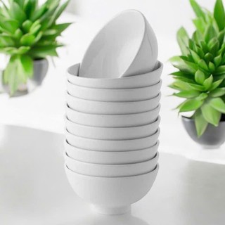 Bộ 10 Bát Cơm Trắng Trơn 11cm - Combo 10 Chén Cơm Trắng Trơn Hàng Loại 1 Dày