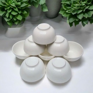 Bộ 10 Bát Cơm Trắng Trơn 11cm - Combo 10 Chén Cơm Trắng Trơn Hàng Loại 1 Dày