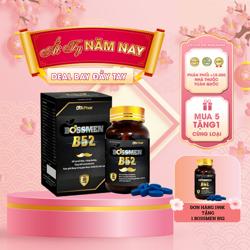 Viên uống Bossmen B52 hỗ trợ bổ thận tráng dương tăng cường sinh lý nam ...