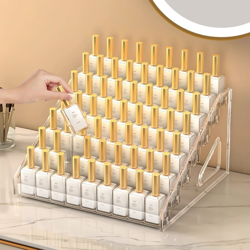 Kệ trưng bày sản phẩm, mỹ phẩm, phụ kiện, sơn móng tay 3/4/5/6/7 tầng nhựa Acrylic