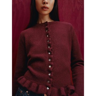 Áo Zara made in Morocco len dệt kim trơn viền bèo khuy trai nhiều màu