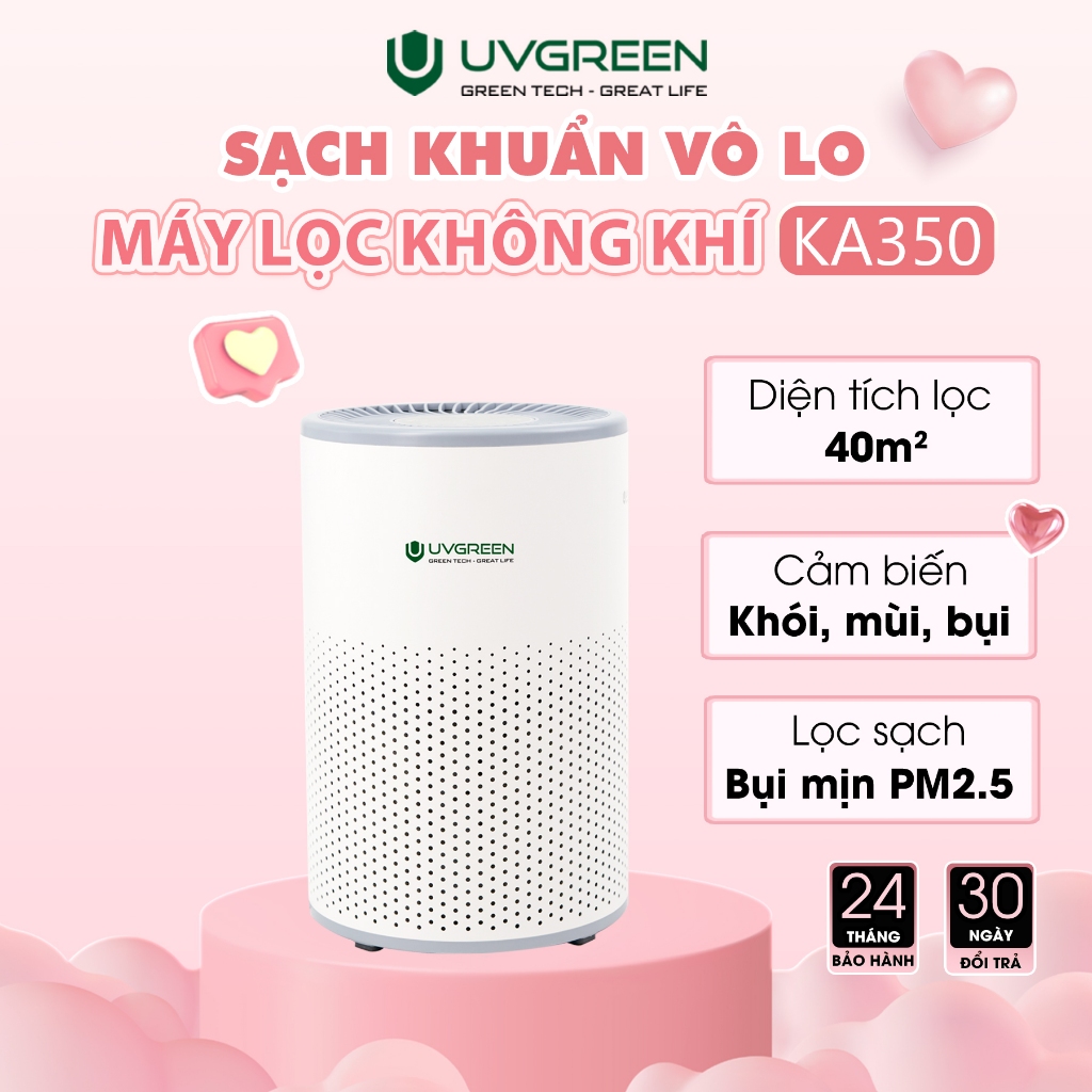 Máy Lọc Không Khí Diệt Khuẩn UVGREEN KA350 40m2 - UVC LED, Lõi Lọc HEPA ...