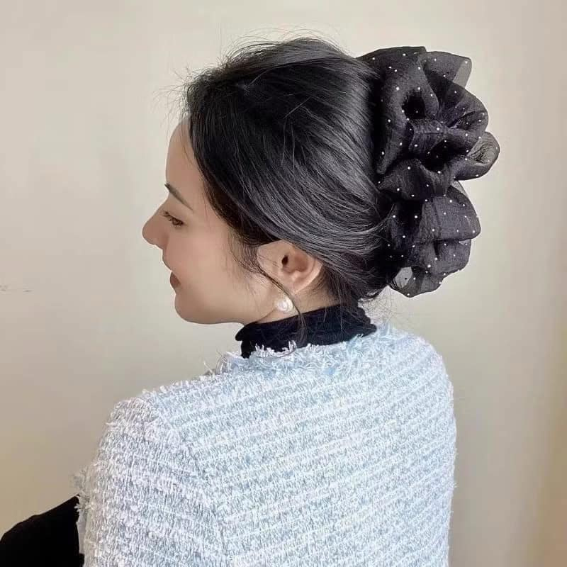 KẸP TÓC CÀNG CUA NƠ TO ĐÍNH ĐÁ SIÊU XINH CHO NỮ