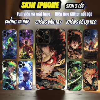 Miếng dán Skin Mặt lưng Sau full viền Mẫu Onepiece Dành Cho 16 pro max 15 pro max 14 pro max 13 pro max 12 pro max