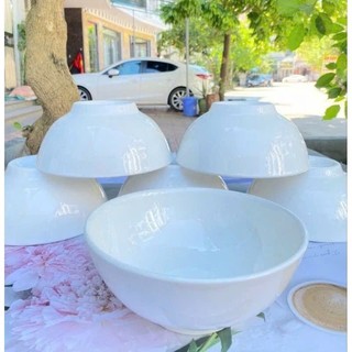 Tô trắng sứ 7 bầu 18cm gốm trắng dùng cho quán ăn phù hợp tô bán phở, bún các loại