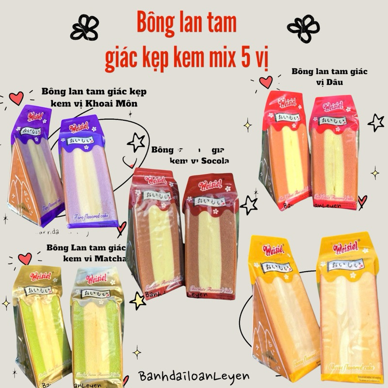 [0.5Kí -5 cái] Bông Lan Tam Giác Kẹp Kem Weise