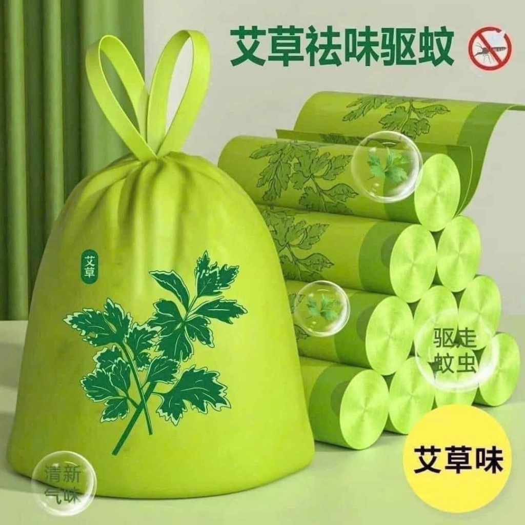 CUỘN 50 CHIẾC TÚI ĐỰNG RÁC KHỬ MÙI HƯƠNG NGẢI CỨU CHỐNG MUỖI, CÔN TRÙNG HIỆU QUẢ