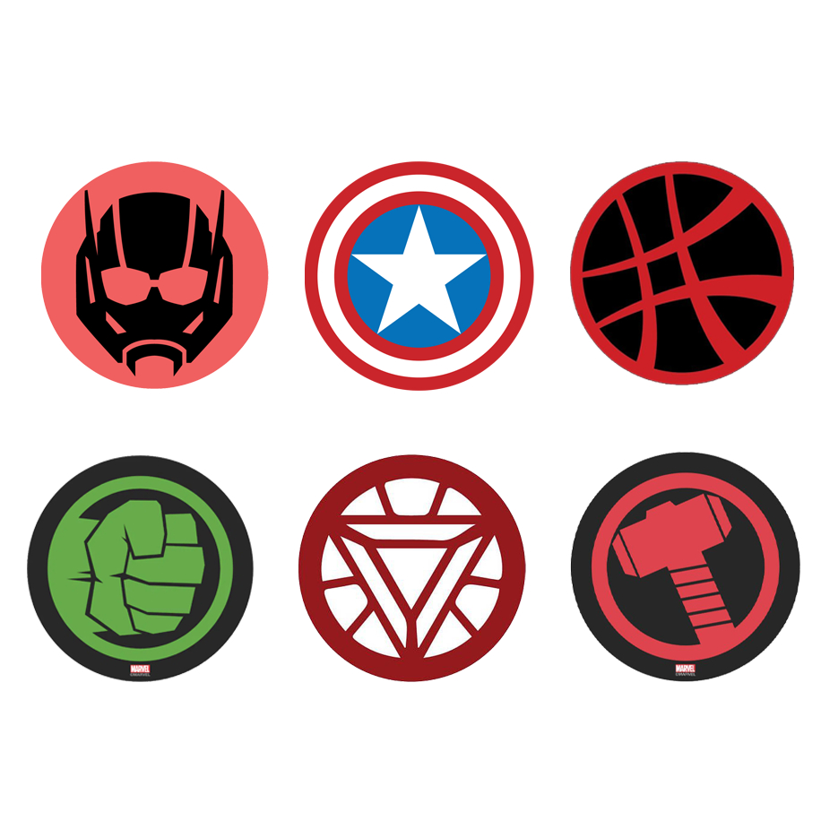 Sticker decal hình dán logo AVENGERS, logo Iron Man, logo Thor, Logo ...