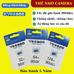 Thẻ nhớ 128Gb, 64GB, 32Gb Chính Hãng chuyên dụng cho camera Micro SD Thẻ nhớ chính hãng Yoosee