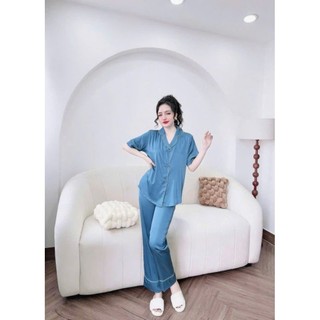 Pijama Lụa Latin Cao Cấp,Có Hai Size  40-60 kg và 60-75 kg Màu Trơn Mẫu Truyền Thống Có Nhiều Màu Sang Trong Dành Cho Nữ