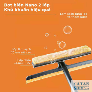 Cây Lau Kính Cầm Tay 3in1 Lau Kính Gạt Nước Silicone Chống Trượt Xoay 360 Độ Tiện Lợi Đa Chức Năng-GD886-LKCam-3in1