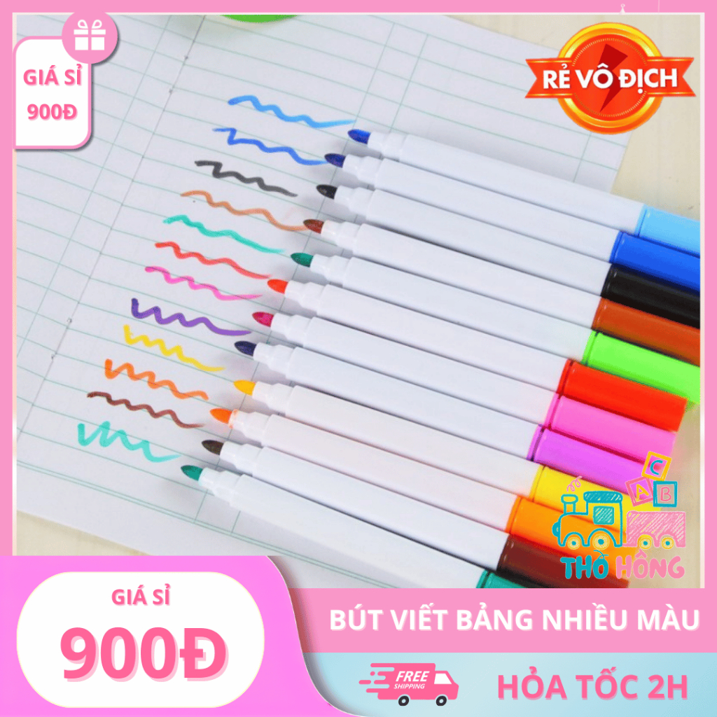 10 Bút Dạ Nhiều Màu giá rẻ cho bé tô màu