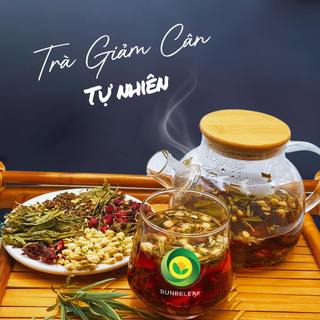 Bộ 3 trà dưỡng nhan, giảm cân, lấy lại vóc dáng, chống lão hóa da, trà thảo mộc Sunbeleaf