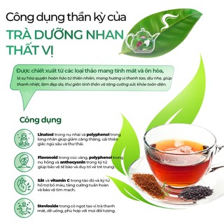 Bộ 3 trà dưỡng nhan, giảm cân, lấy lại vóc dáng, chống lão hóa da, trà thảo mộc Sunbeleaf