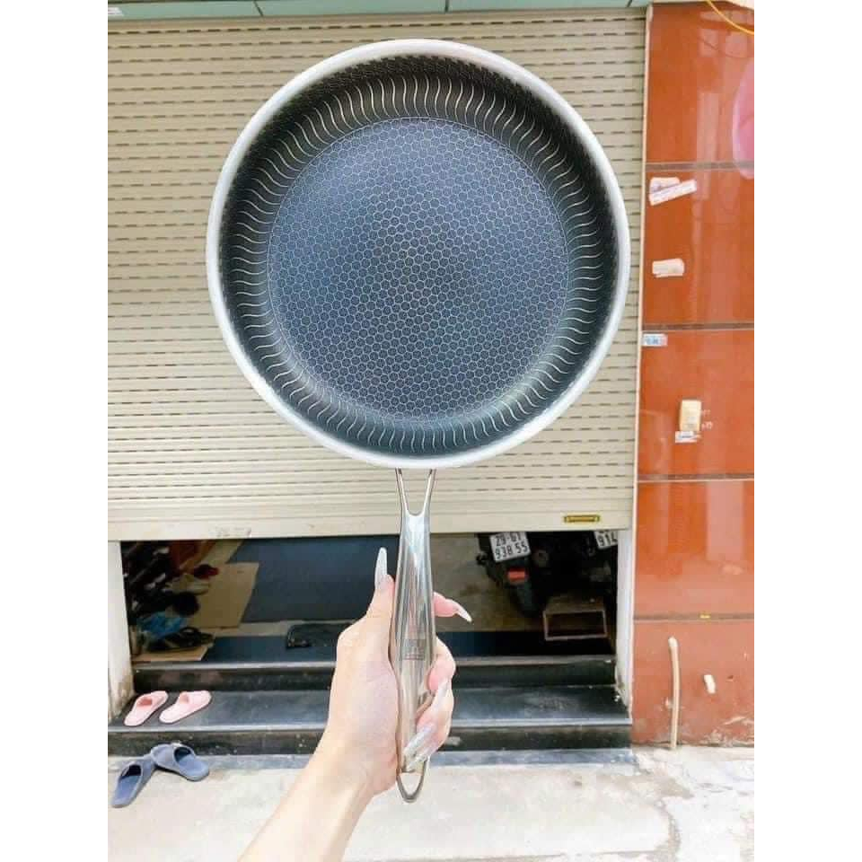 CHẢO TỔ ONG ĐÁY PHẲNG SIZE 28-30CM DỤNG ĐƯỢC MỌI LOẠI BẾP